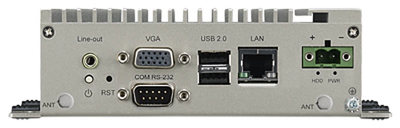 Mặt cổng kết nối của UNO-2272G nhìn thẳng